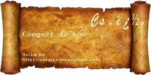 Csegezi Ákos névjegykártya