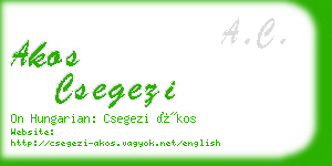 akos csegezi business card